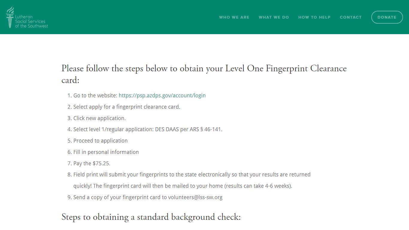 Obtaining your Level One Fingerprint Clearance card — Lutheran Social ...